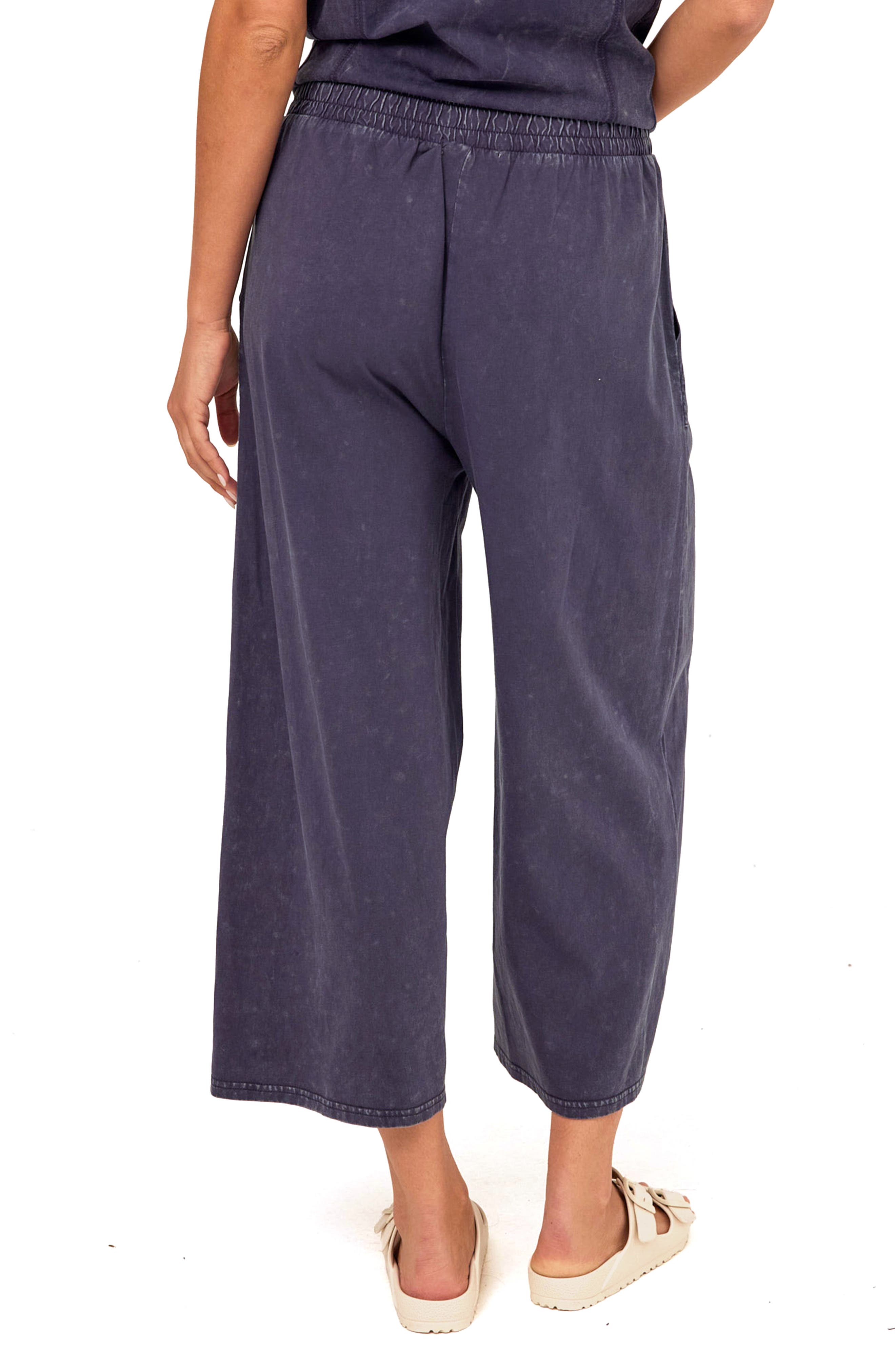 Alva Mineral Wash Pull-On Wide Leg Capri Pants - image 2