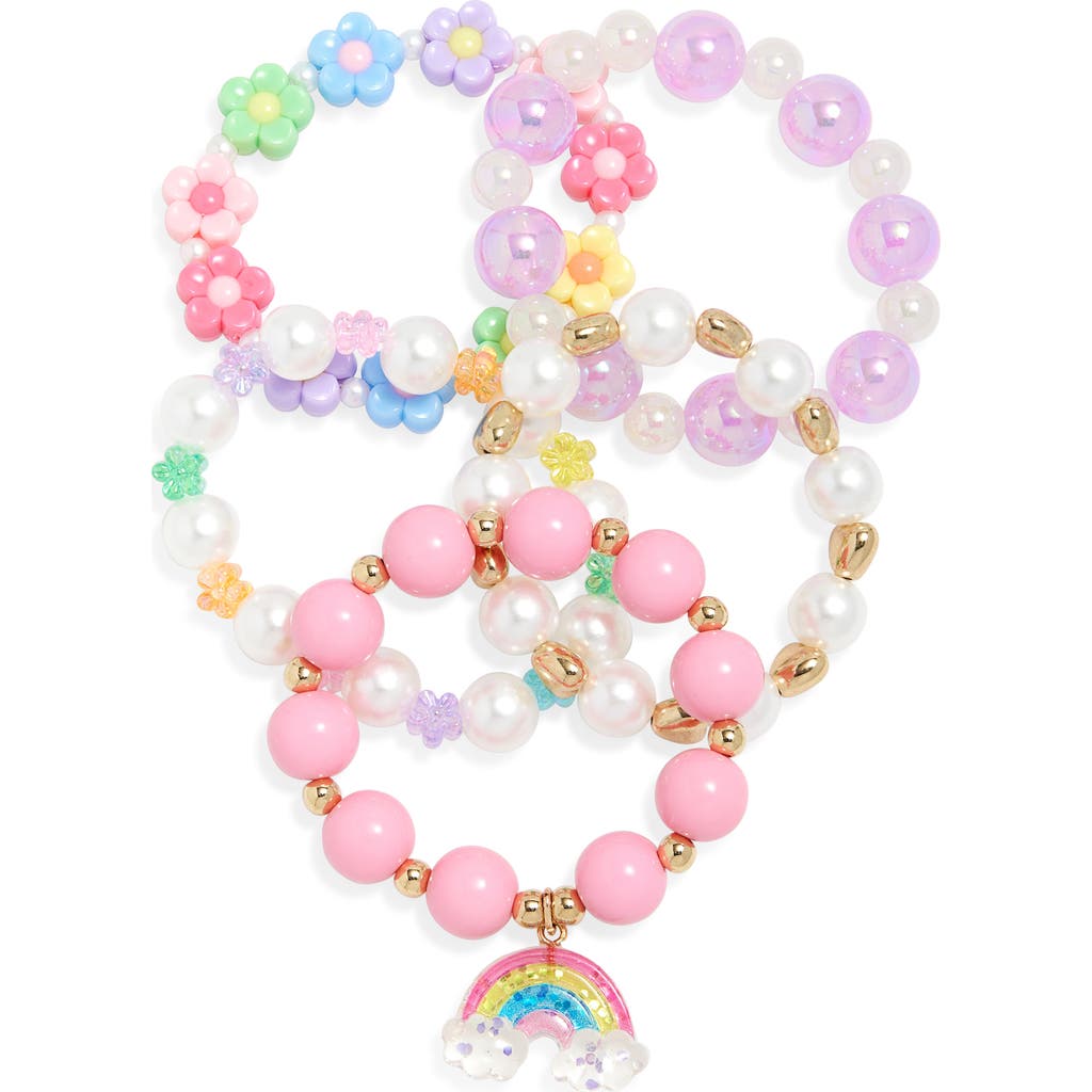 Capelli New York Kids' 5-pack Assorted Beaded Stretch Bracelets In Multi