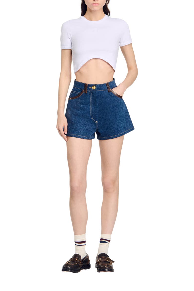 Cropped T-shirt, Alternate, color, White