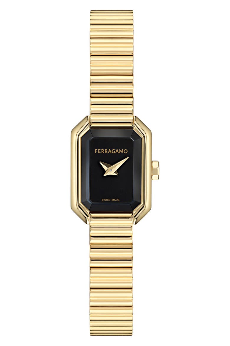 Crystal Petite Bracelet Watch, 15mm x 20mm, Main, color, YELLOW GOLD/BLACK