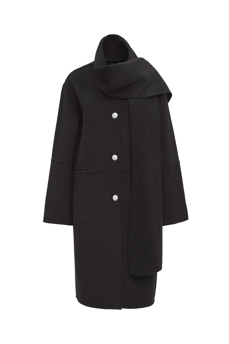 Claude Scarf Coat, Alternate, color, Black
