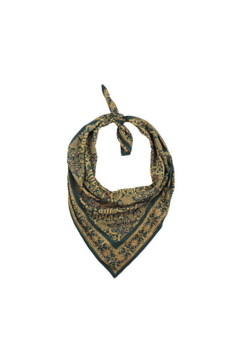 Oversized Hand Dyed Batik Bandana, Alternate, color, Abstract Flowers