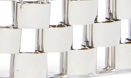 Vince Camuto Large Link Metal Mesh Belt In Silver