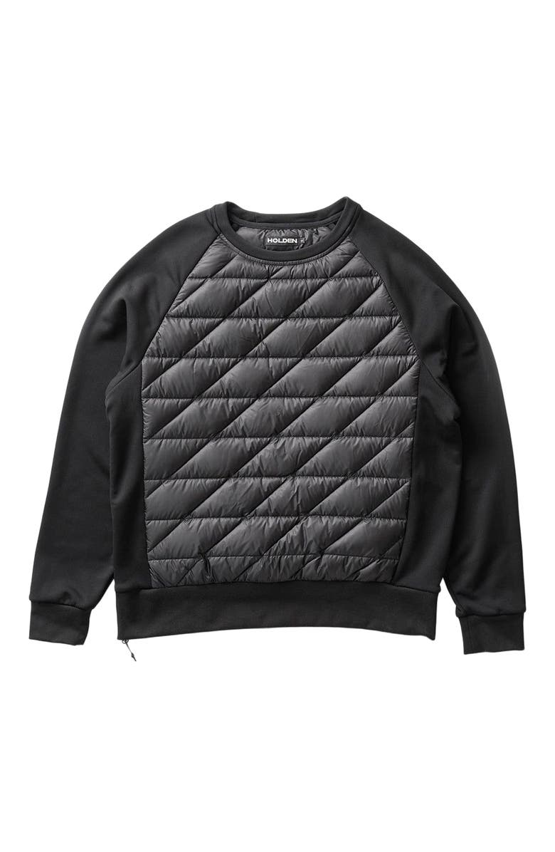 Holden Outerwear Down Crew Sweater, Main, color, Black