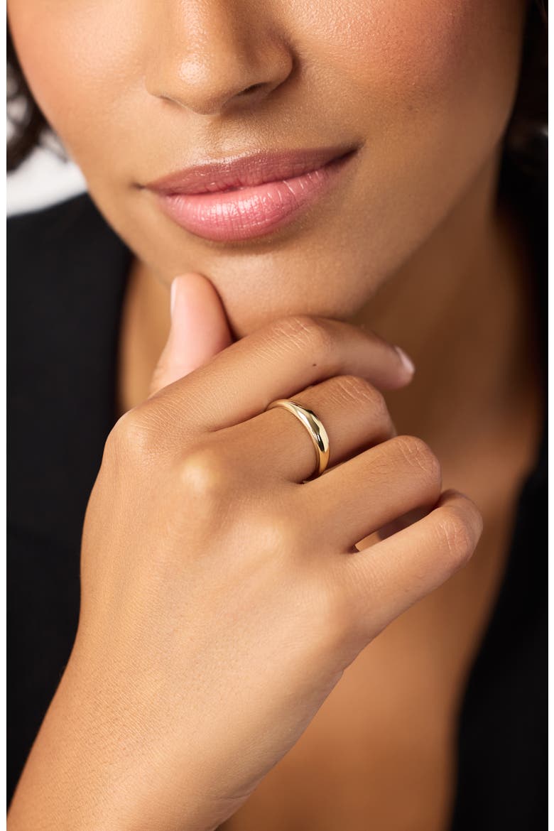 Gold Band Ring - Gold Slim Dome Ring, Alternate, color, Gold