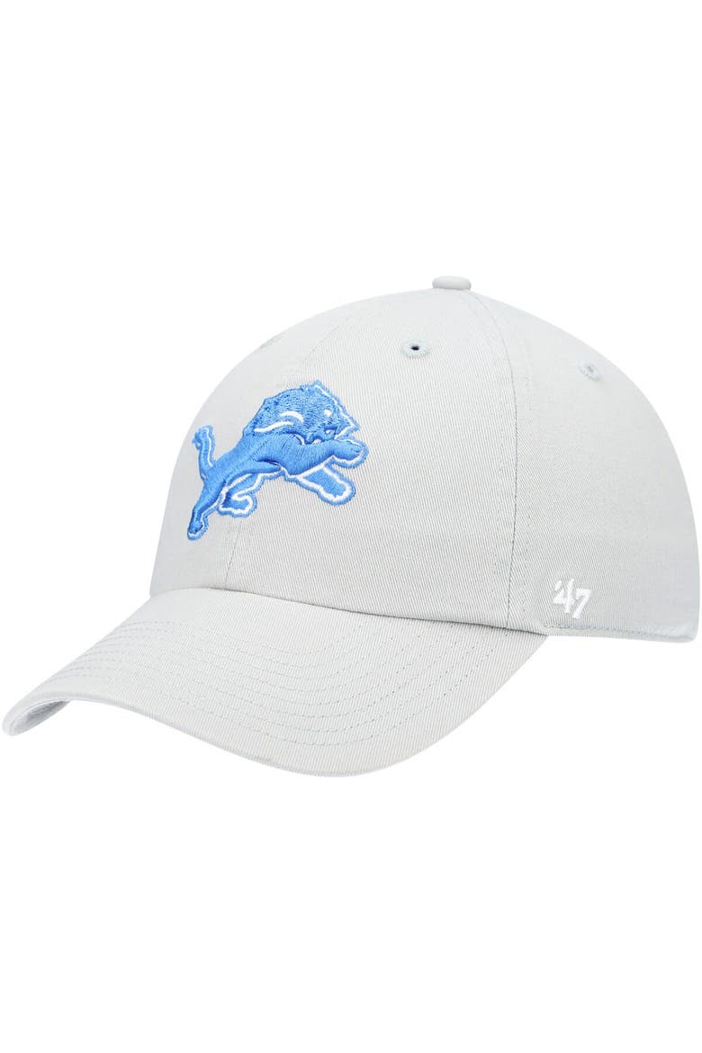 Men's '47 Gray Detroit Lions Clean Up Adjustable Hat, Main, color, Gray