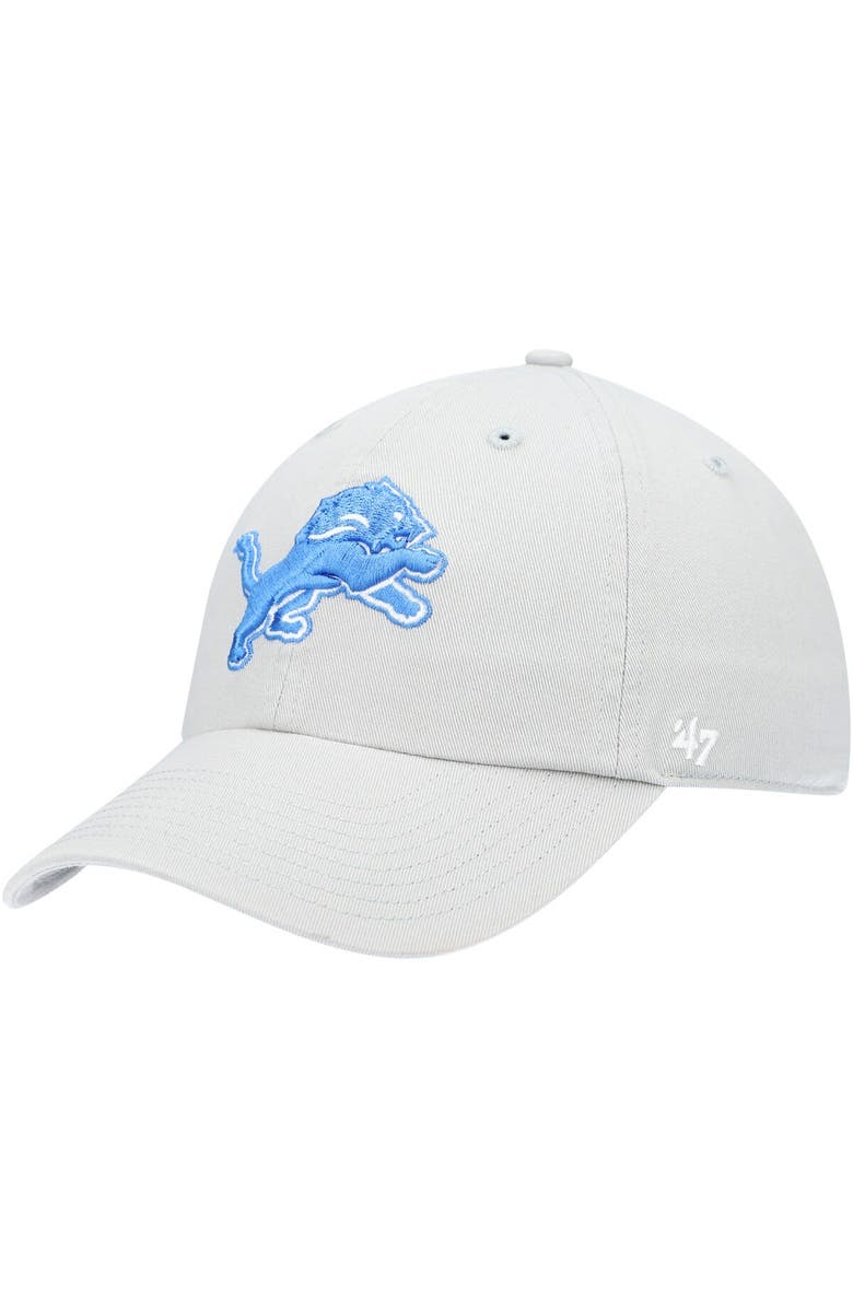 '47 Men's '47 Gray Detroit Lions Clean Up Adjustable Hat, Main, color, Gray