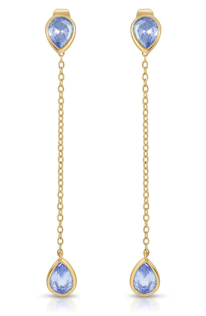 Ettika Radiant Linear Drop Earrings, Main, color, Blue