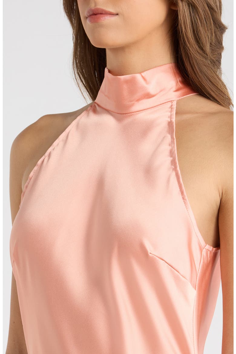 Lara Satin Bias Cut Maxi Dress, Alternate, color, APRICOT GELATO