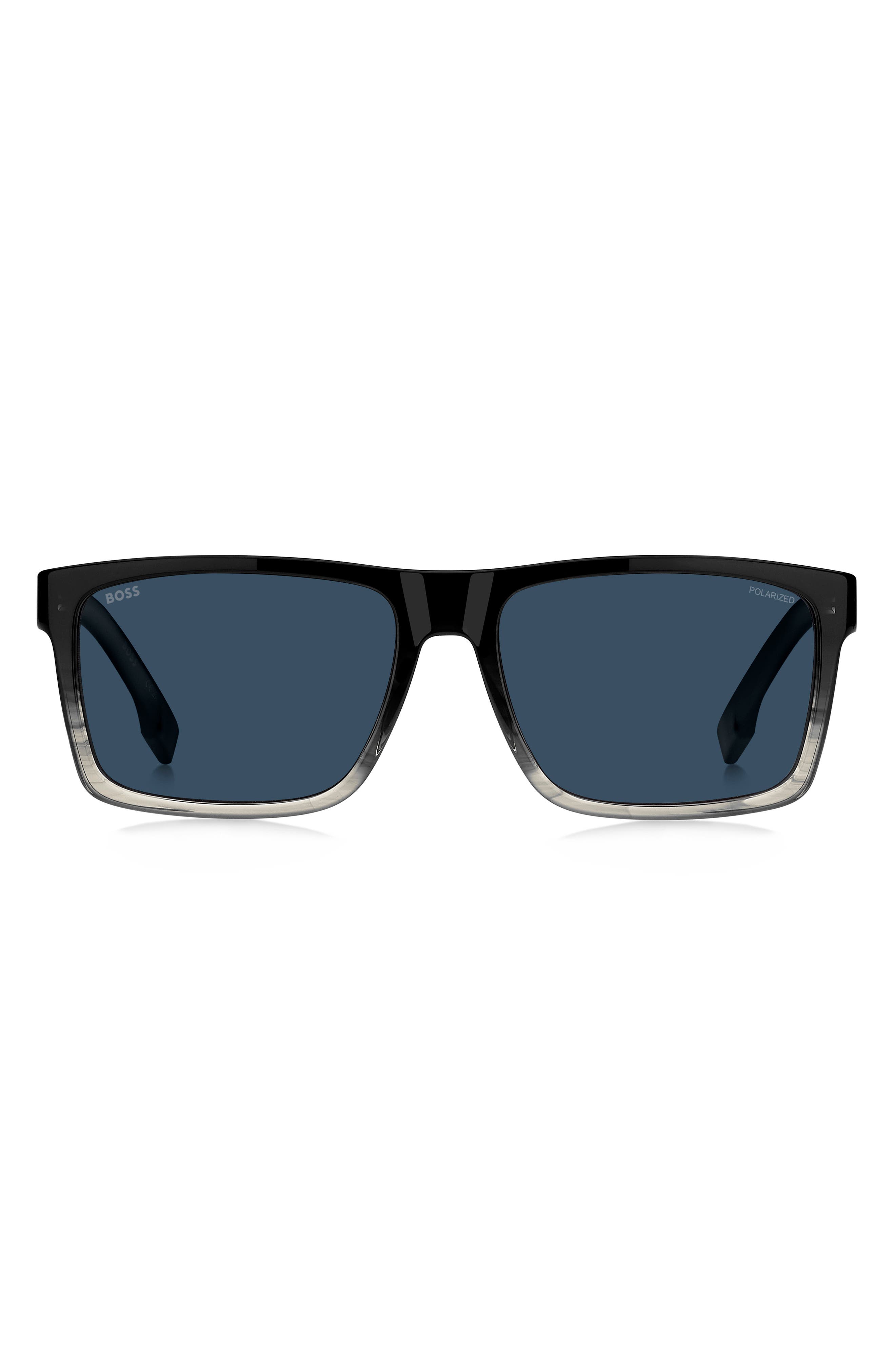 59mm Polarized Rectangular Sunglasses