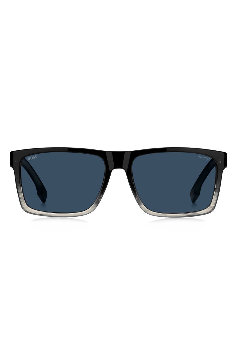 BOSS 59mm Polarized Rectangular Sunglasses, Main, color,