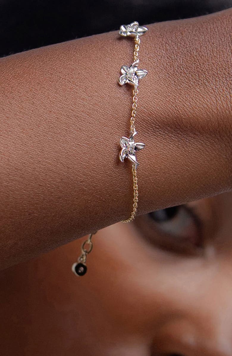 YOJ Luludi Flower Mix Metal Bracelet in Gold, Alternate, color, Two Tone