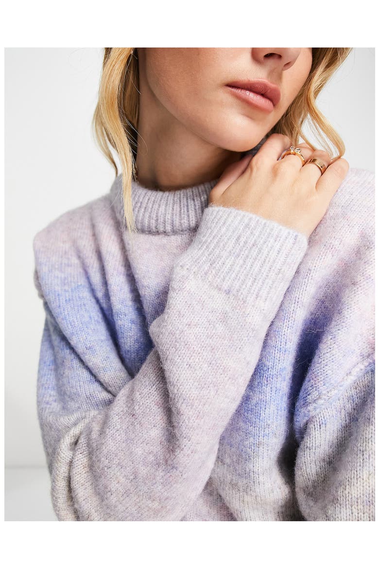 Ombré Stripe Sweater, Alternate, color, PURPLE