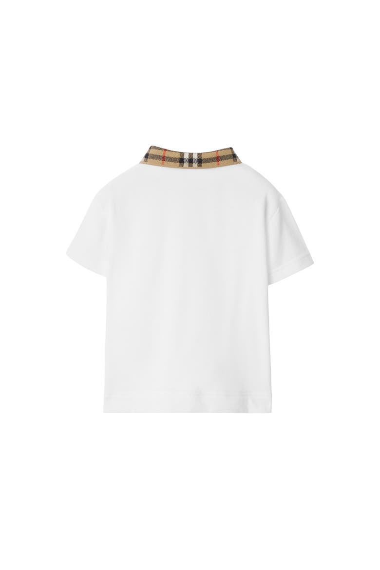 Check Collar Cotton Polo Shirt, Alternate, color, White