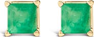 Haus of Brilliance 14K Gold 5x5MM Princess Cut Gemstone Solitaire Stud Earrings