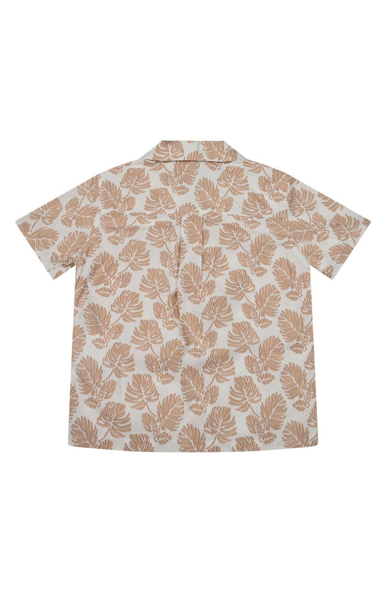 Brooks Brothers Kids' Leaf Print Camp Shirt, Alternate, color, 