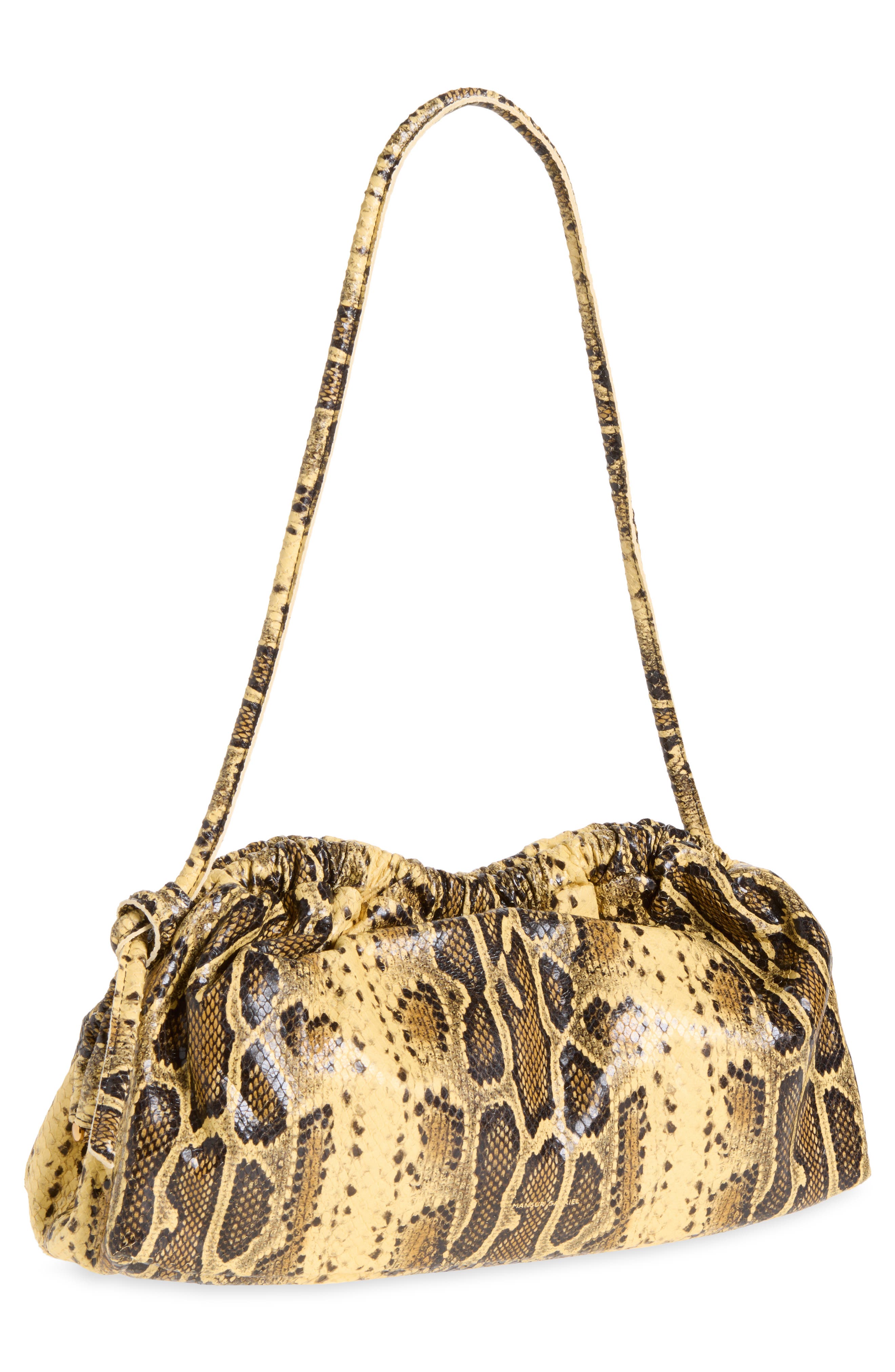 Oversized Cloud Snakeskin Embossed Leather Clutch, Main, color, GOLDEN ROCCIA