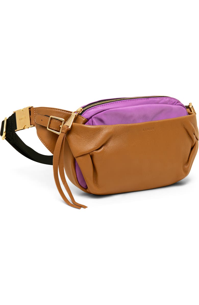 AIMEE Seeker Leather Sling Bag, Alternate, color, Latte Violet