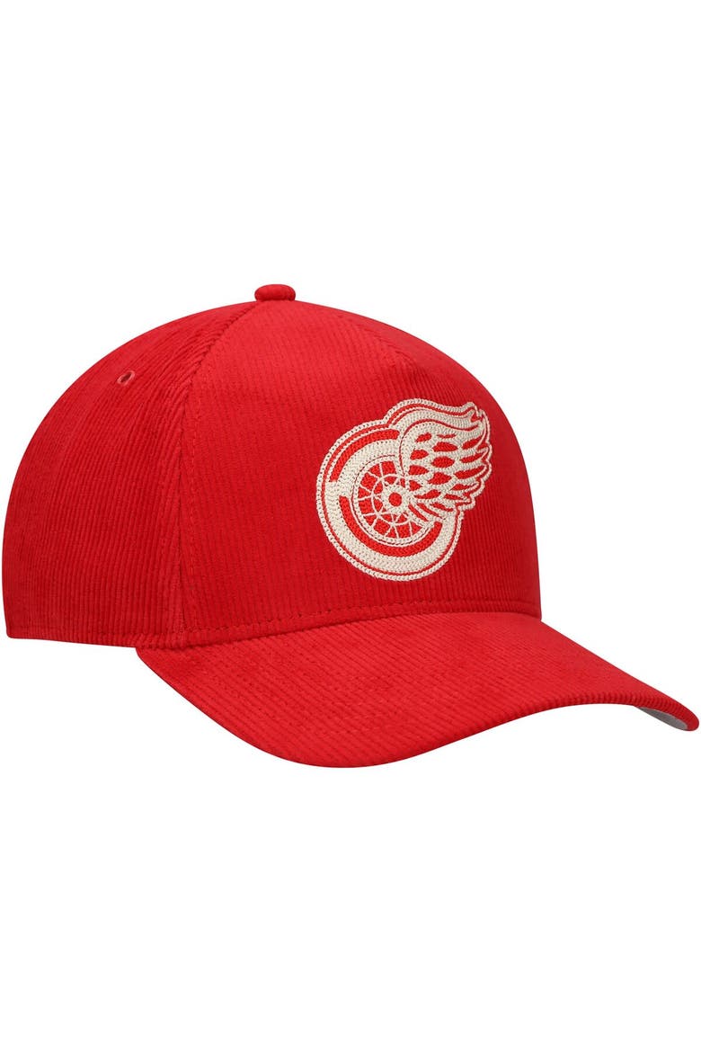 Men's American Needle Red Detroit Red Wings Corduroy Chain Stitch Adjustable Hat, Alternate, color, Red