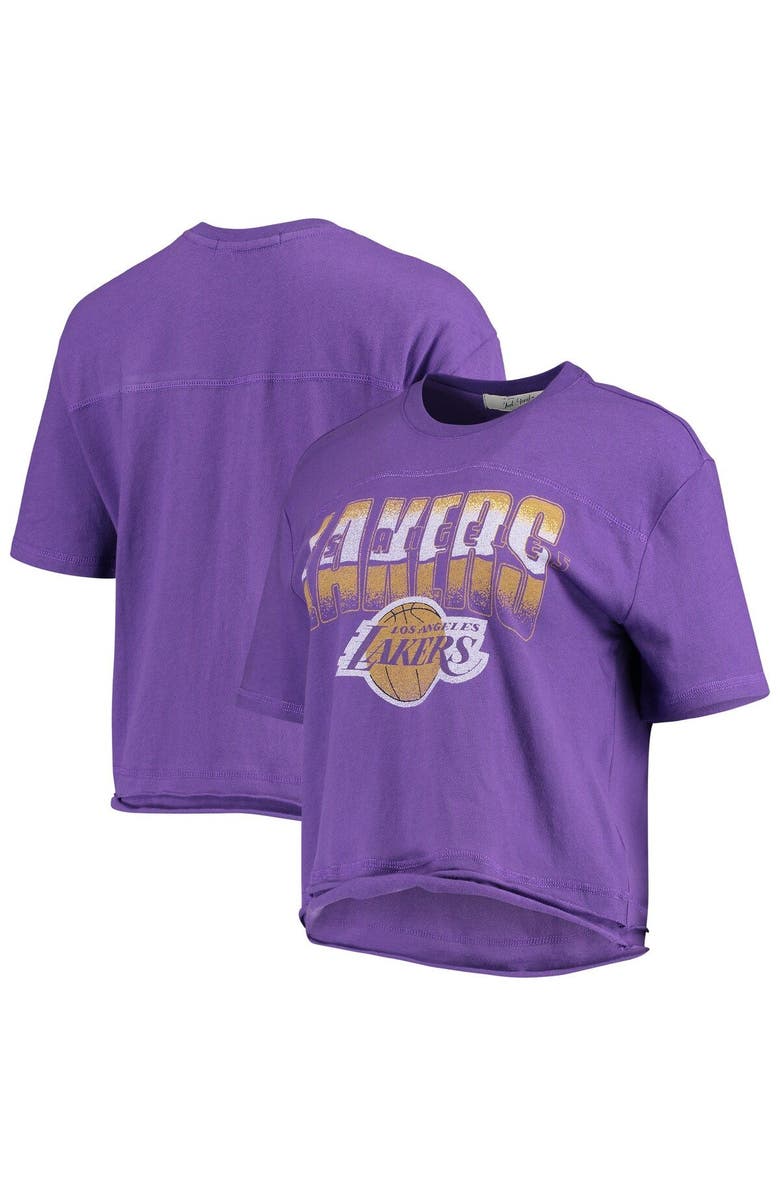Junk Food Women's Junk Food Purple Los Angeles Lakers Gradient Crop Top, Alternate, color, 