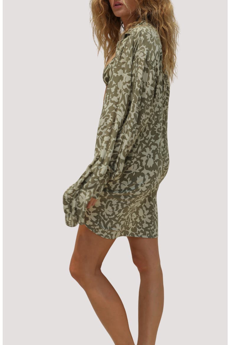 Print Long Sleeve Cover-Up Shirtdress, Alternate, color, BAJA BLOOM