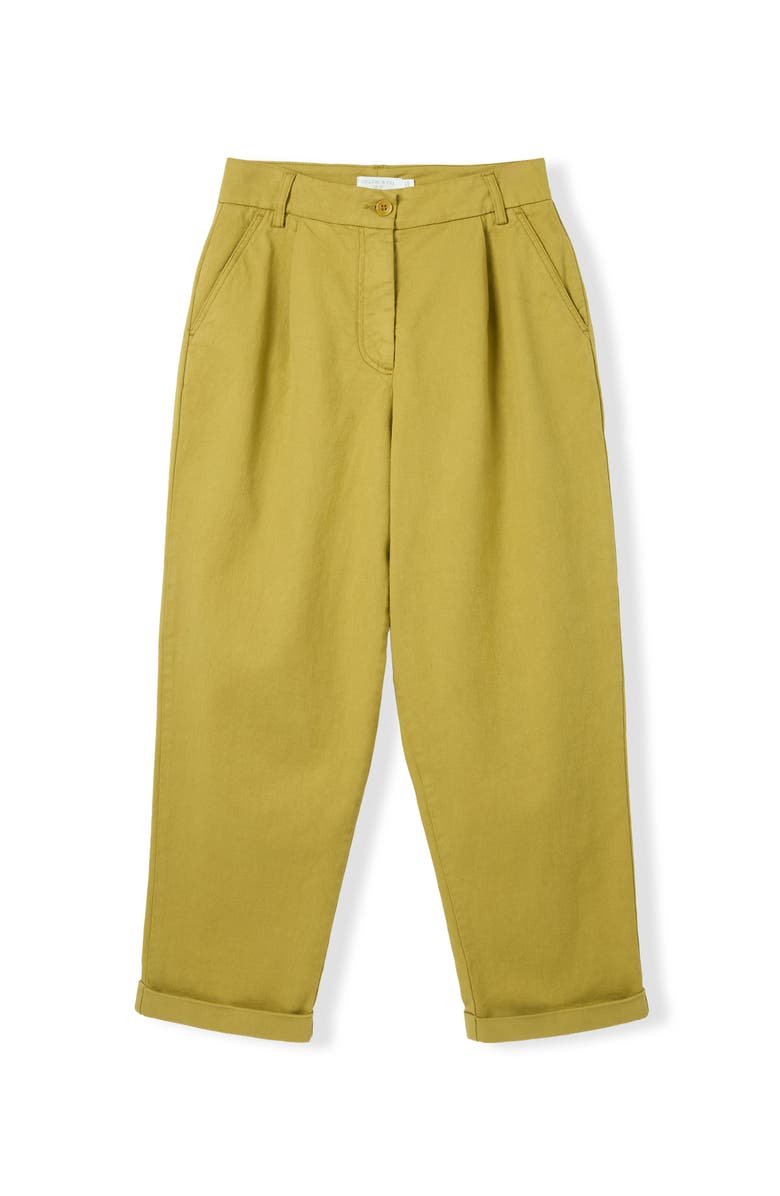 Celtic & Co. Tapered Pleat Front Pant, Alternate, color, Green Ochre