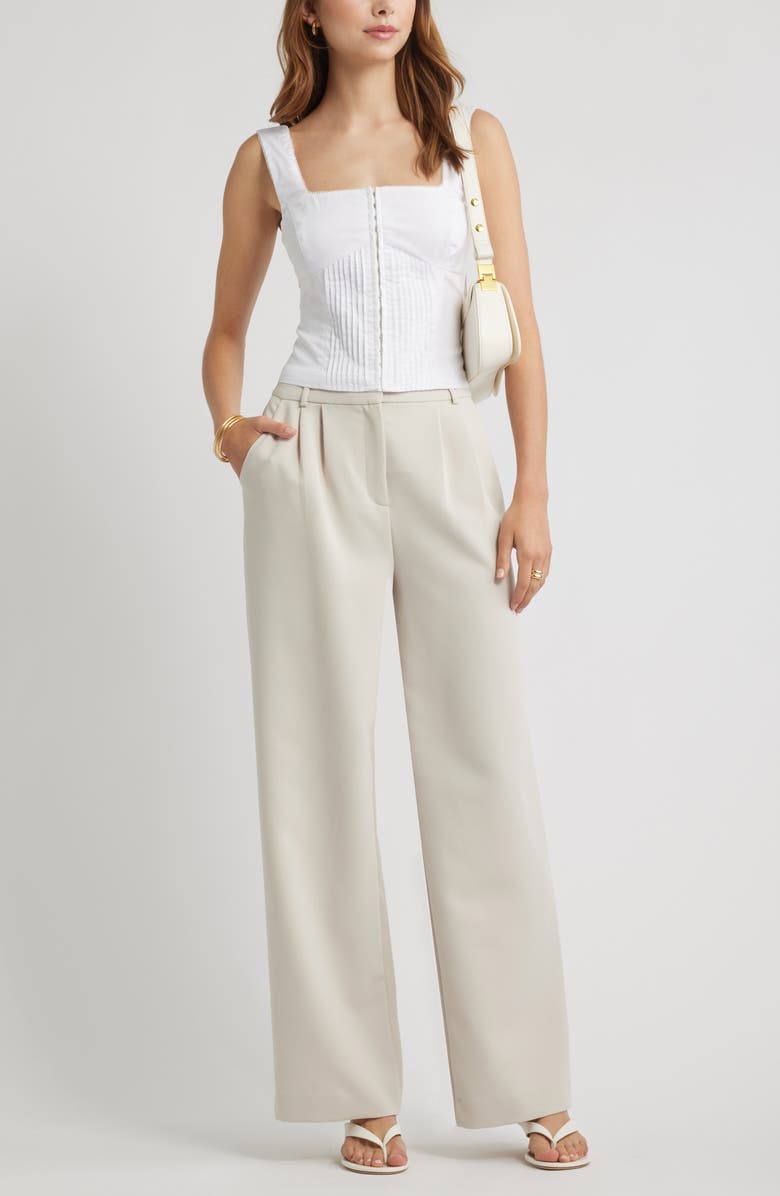 Open Edit Pintuck Bustier Top, Alternate, color, White