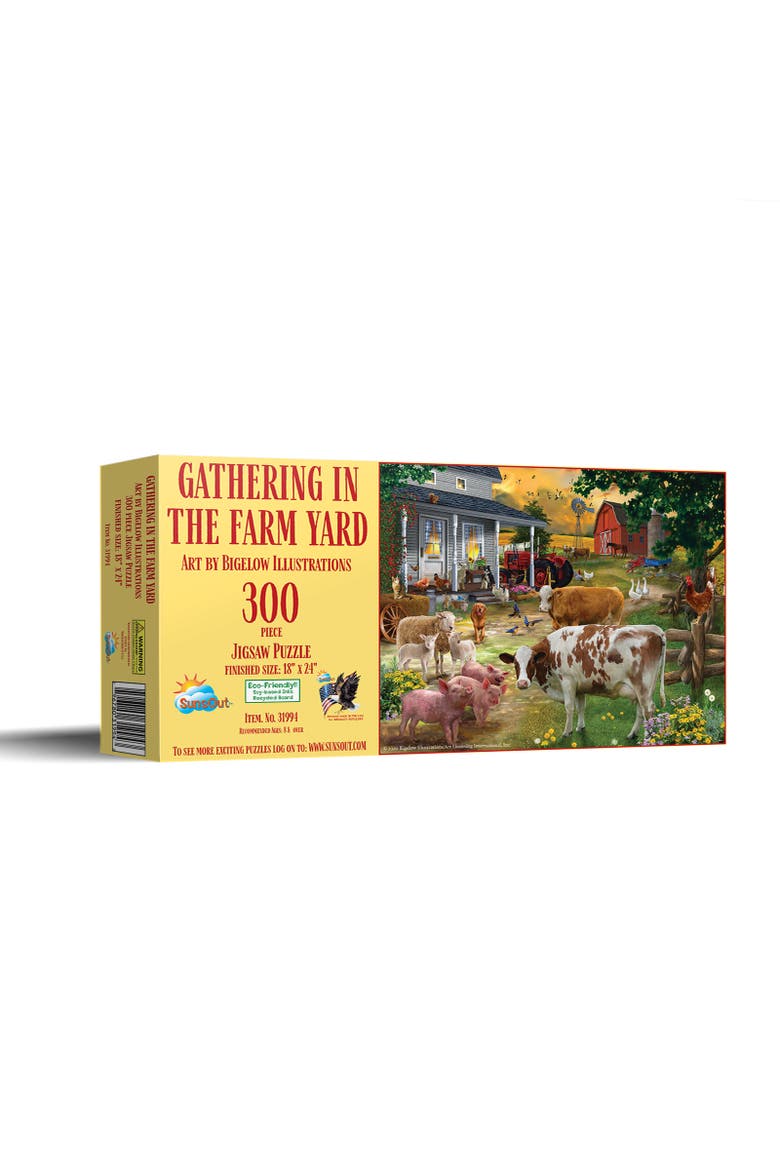 Gathering in the Farm Yard 300 piece Jigsaw Puzzle for Adults, Main, color, Multicolor