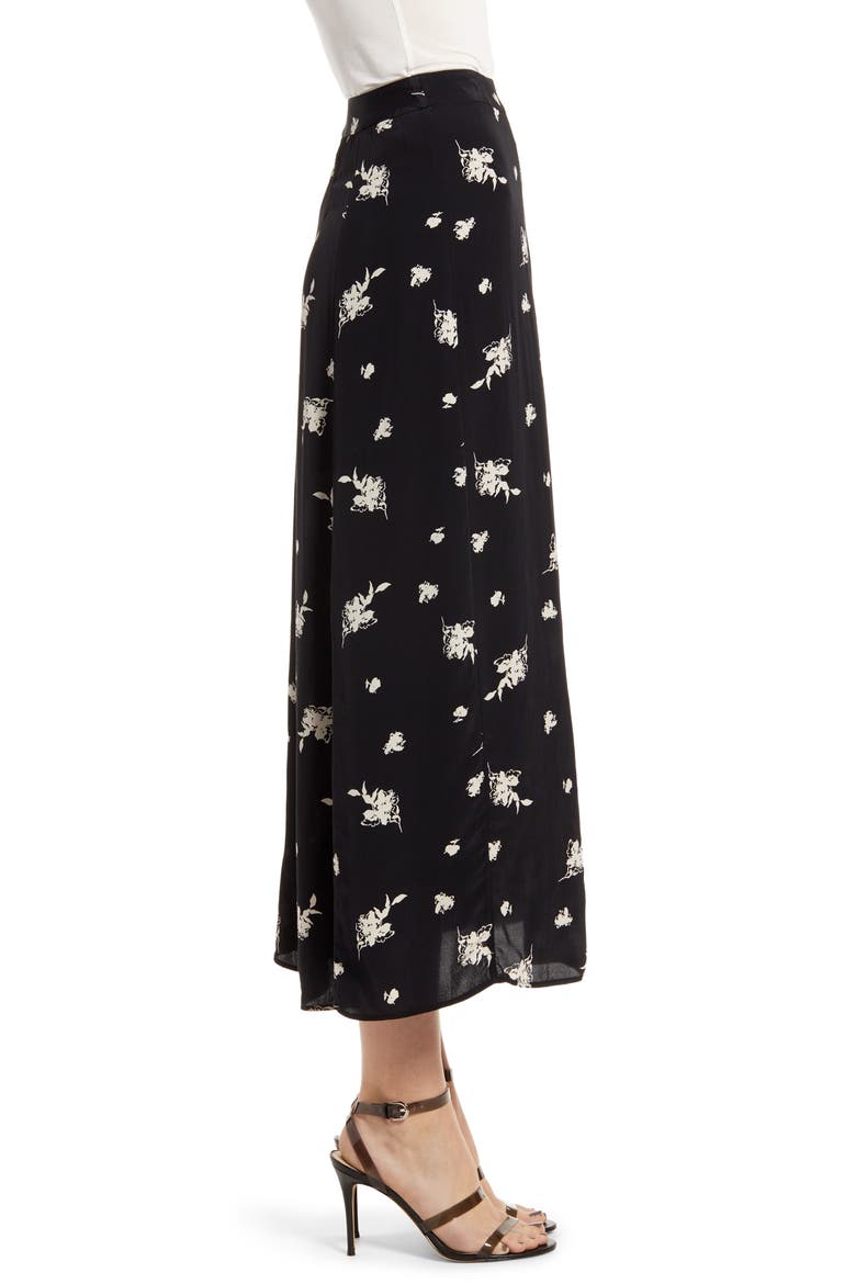 High Waist Midi Skirt (Nordstrom Exclusive), Alternate, color, BLACK ETCH FLOWERS