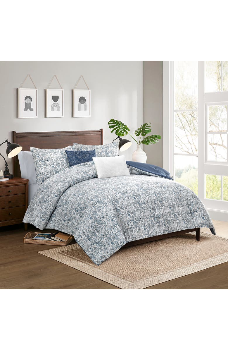 Modern Threads 5-Piece Comforter Set, Main, color, Blue/ Beige