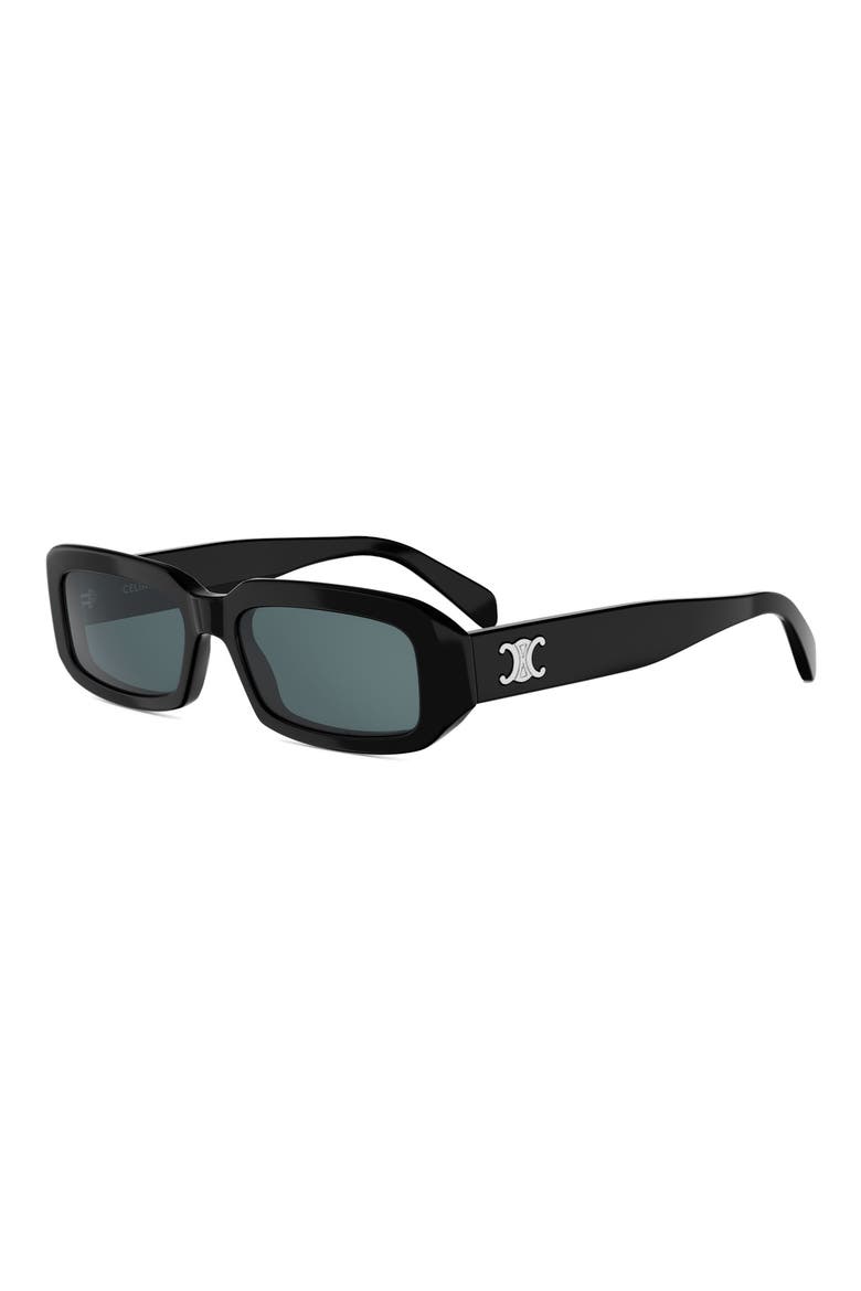 Triomphe 54mm Rectangular Sunglasses, Alternate, color, SHINY BLACK / BLUE