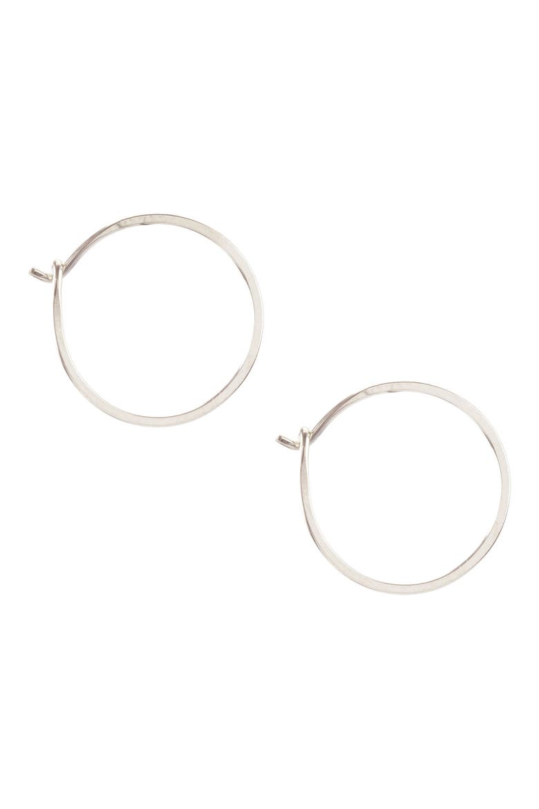 Small Hoop Earrings, Main, color, SILVER