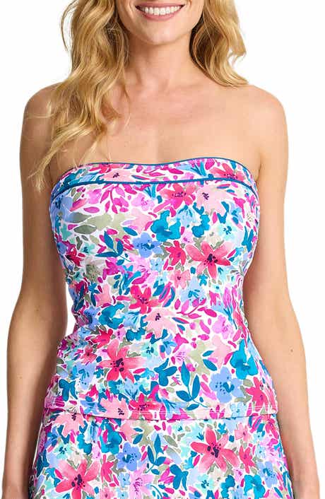 Watercolor Floral UPF 50+ Bandini Swim Top
