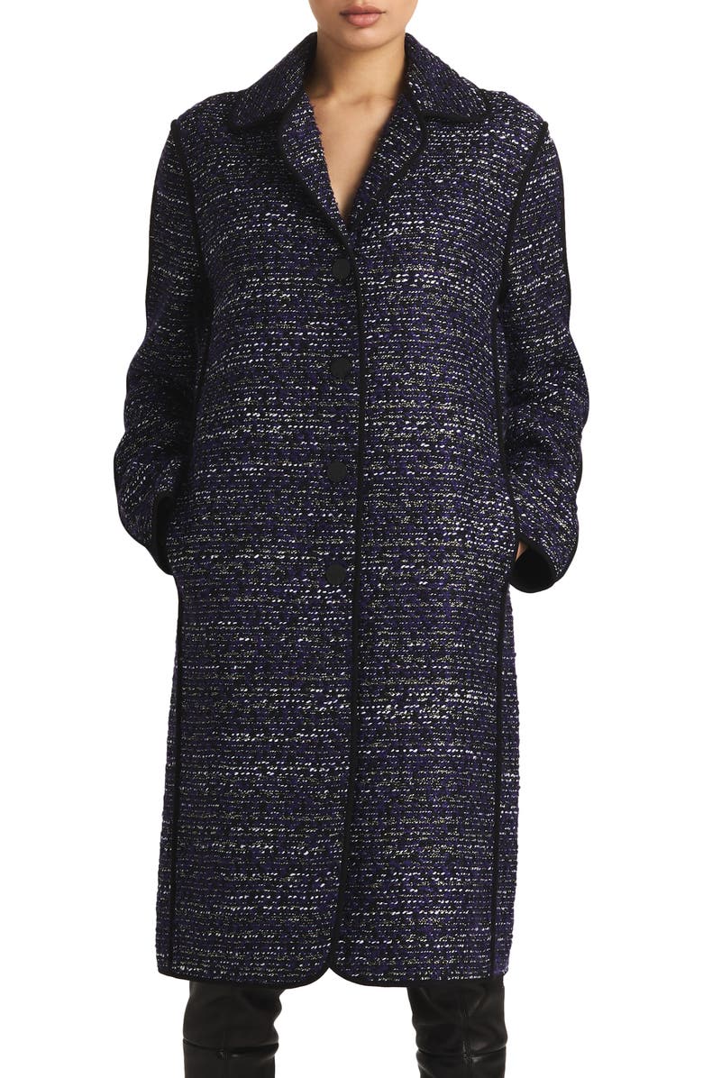 St. John Collection Metallic Tweed Long Coat, Main, color, 