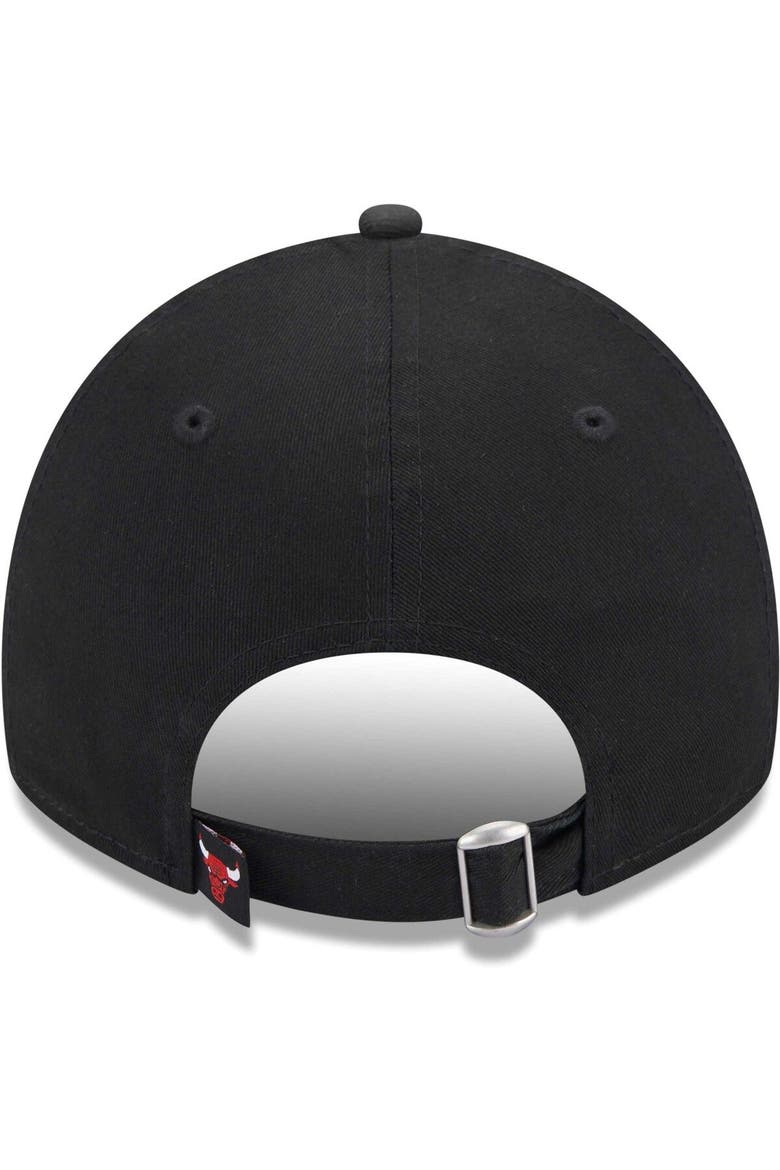 Women's New Era Black Chicago Bulls Leaves 9TWENTY Adjustable Hat, Alternate, color, Black