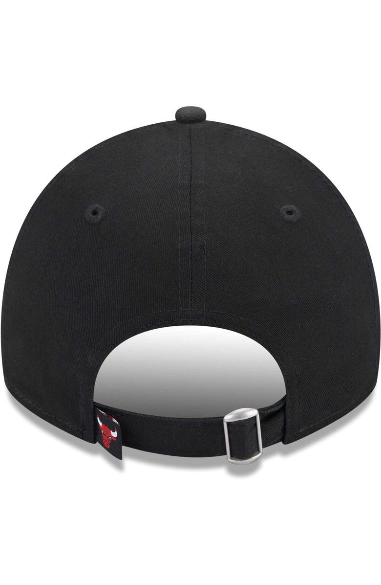 New Era Women's New Era Black Chicago Bulls Leaves 9TWENTY Adjustable Hat, Alternate, color, 