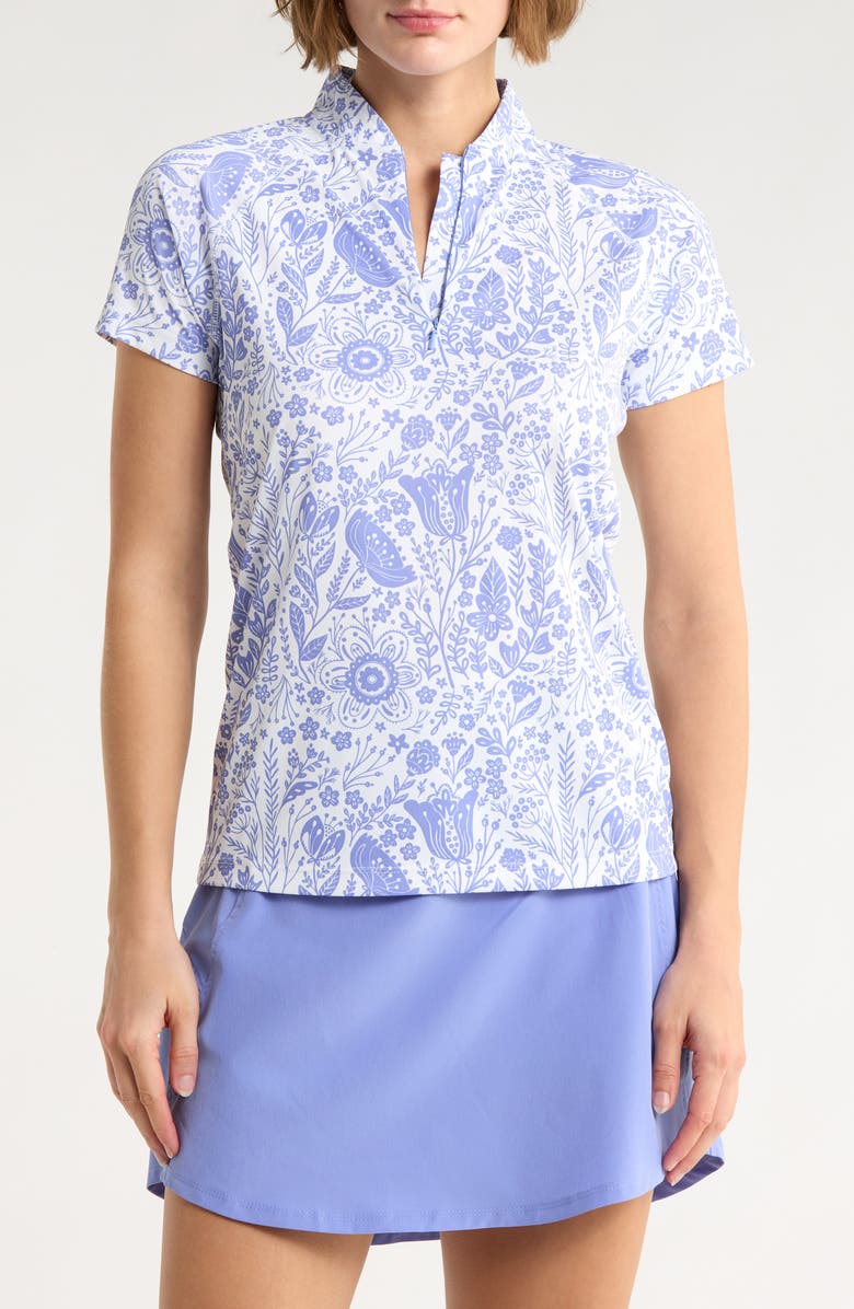 Swannies Reese Half Zip Knit Polo, Main, color, Iris