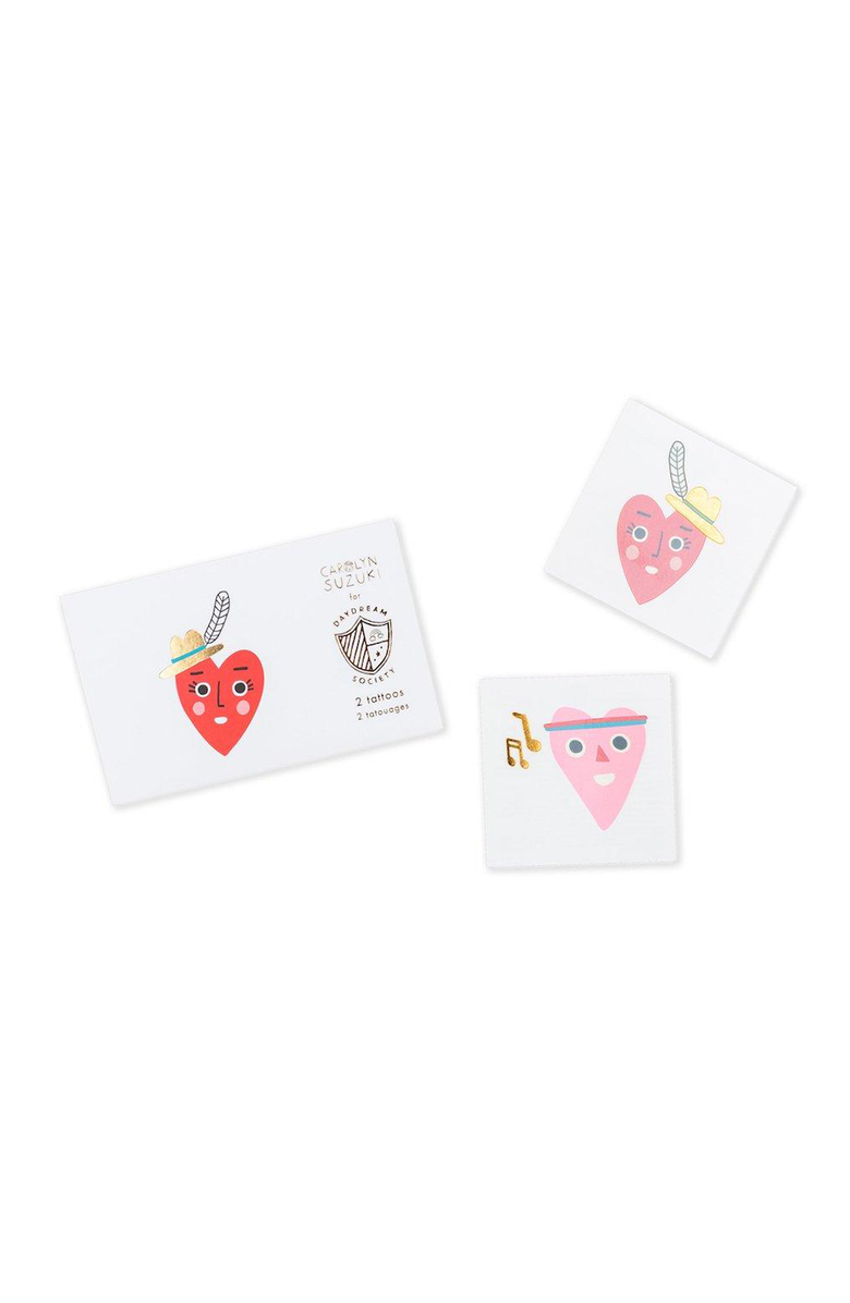 Daydream Society Valentine's Day Heartbeat Gang Tattoos and Nail Sticker Favor Set, Alternate, color, Assorted Pre-Pack