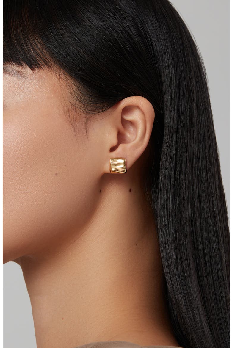 Mini Sundra Stud Earrings, Alternate, color, HIGH POLISH GOLD