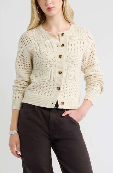 Patchwork Pointelle Cardigan