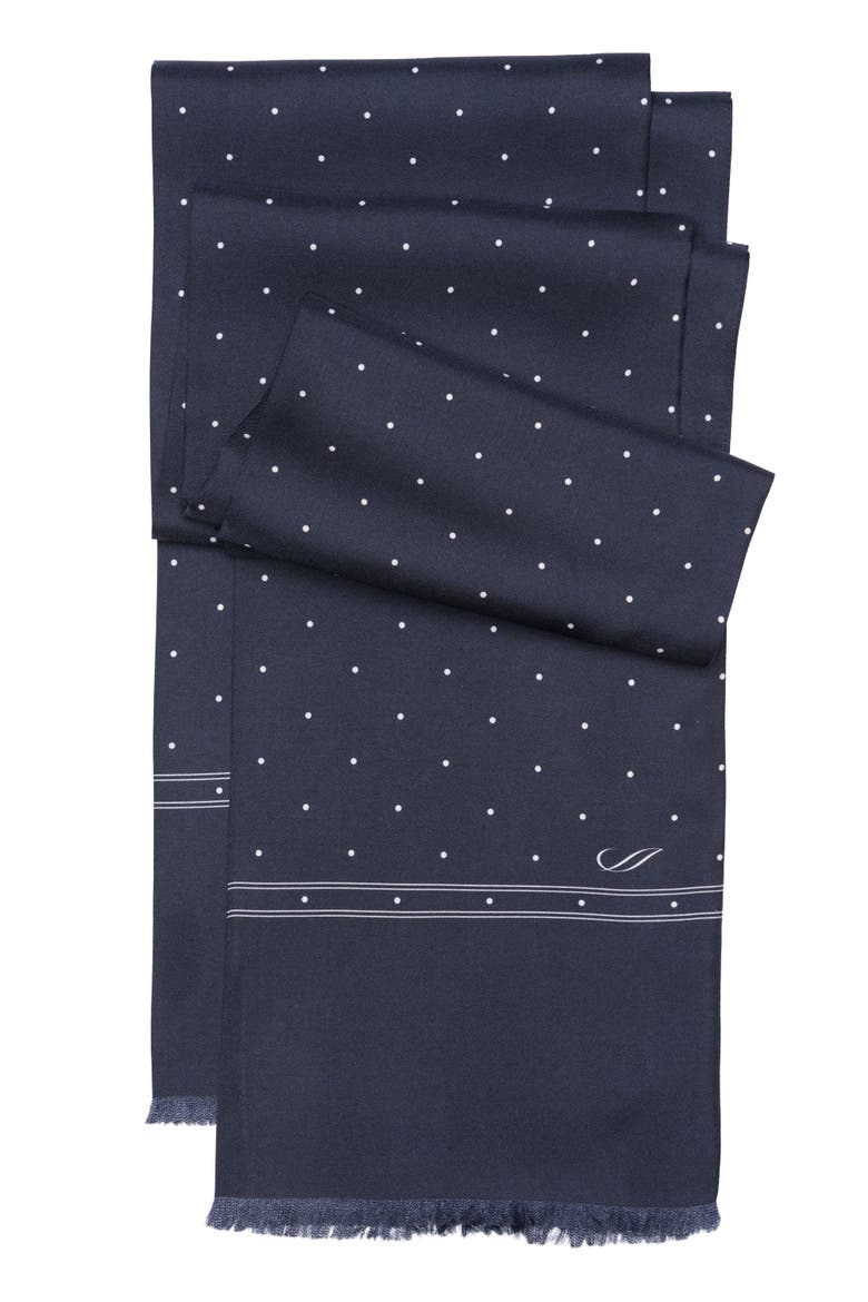 Savona - Slim Silk Scarf for Men, Main, color, Midnight Blue