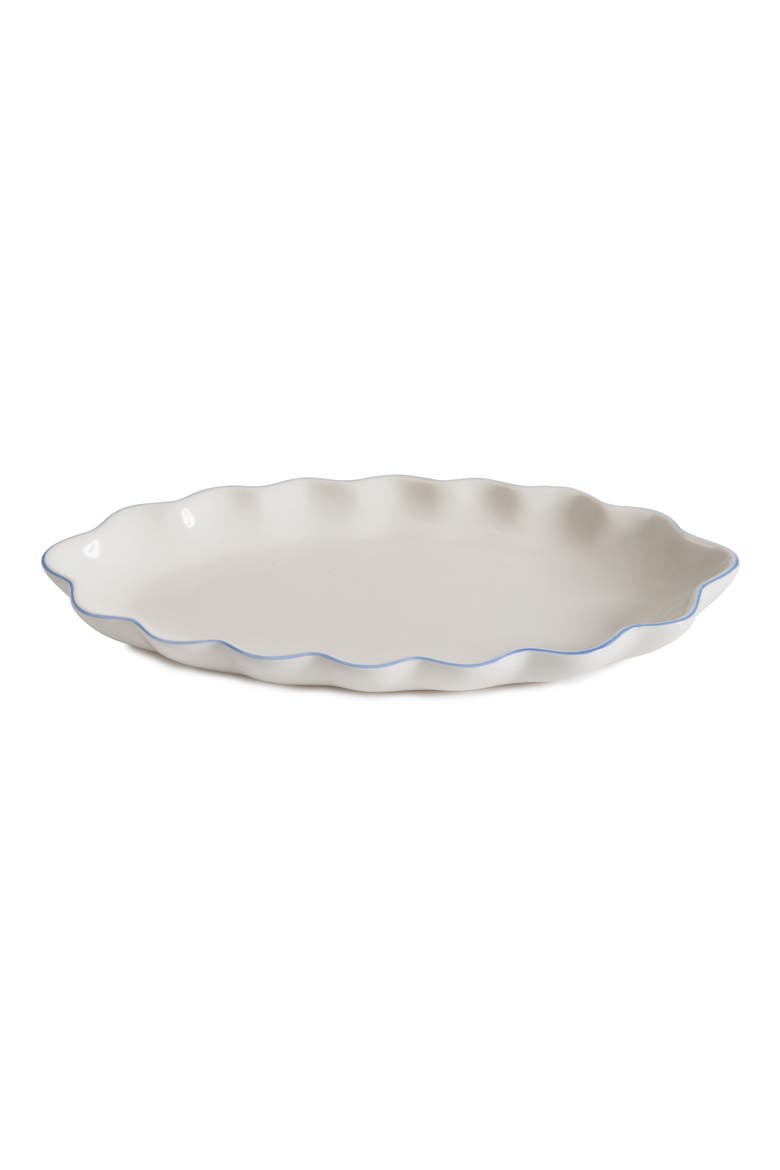 Le Marais Porcelain Tray, Main, color, WHITE/ CORNFLOWER BLUE