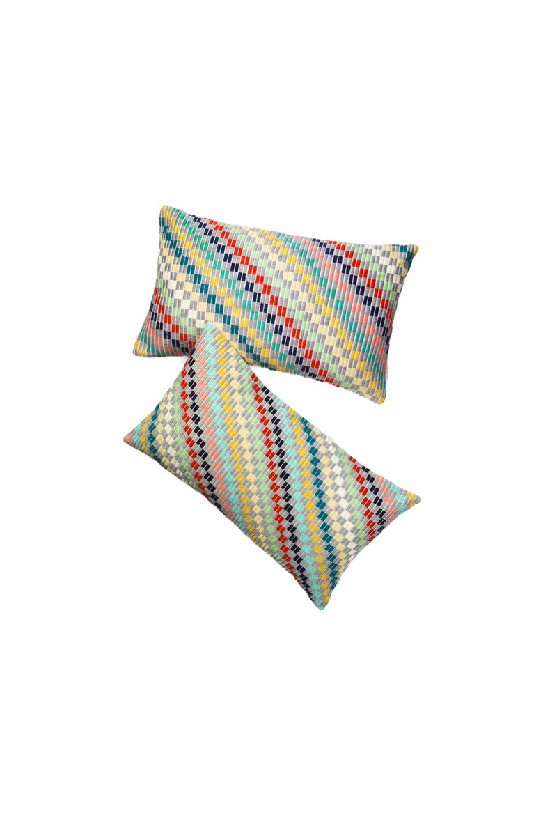 Nahuala IV Handwoven Cotton Brocade Throw Pillow, Alternate, color, Multicolored