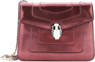 Pre-Owned Bvlgari Serpenti Forever Square Shoulder Bag Metallic Leather Small