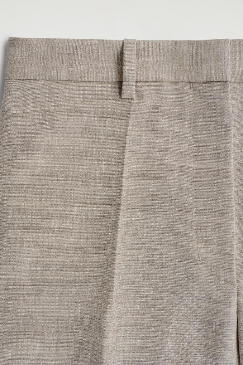 Tailored Linen Shorts, Alternate, color, BEIGE MÉLANGE