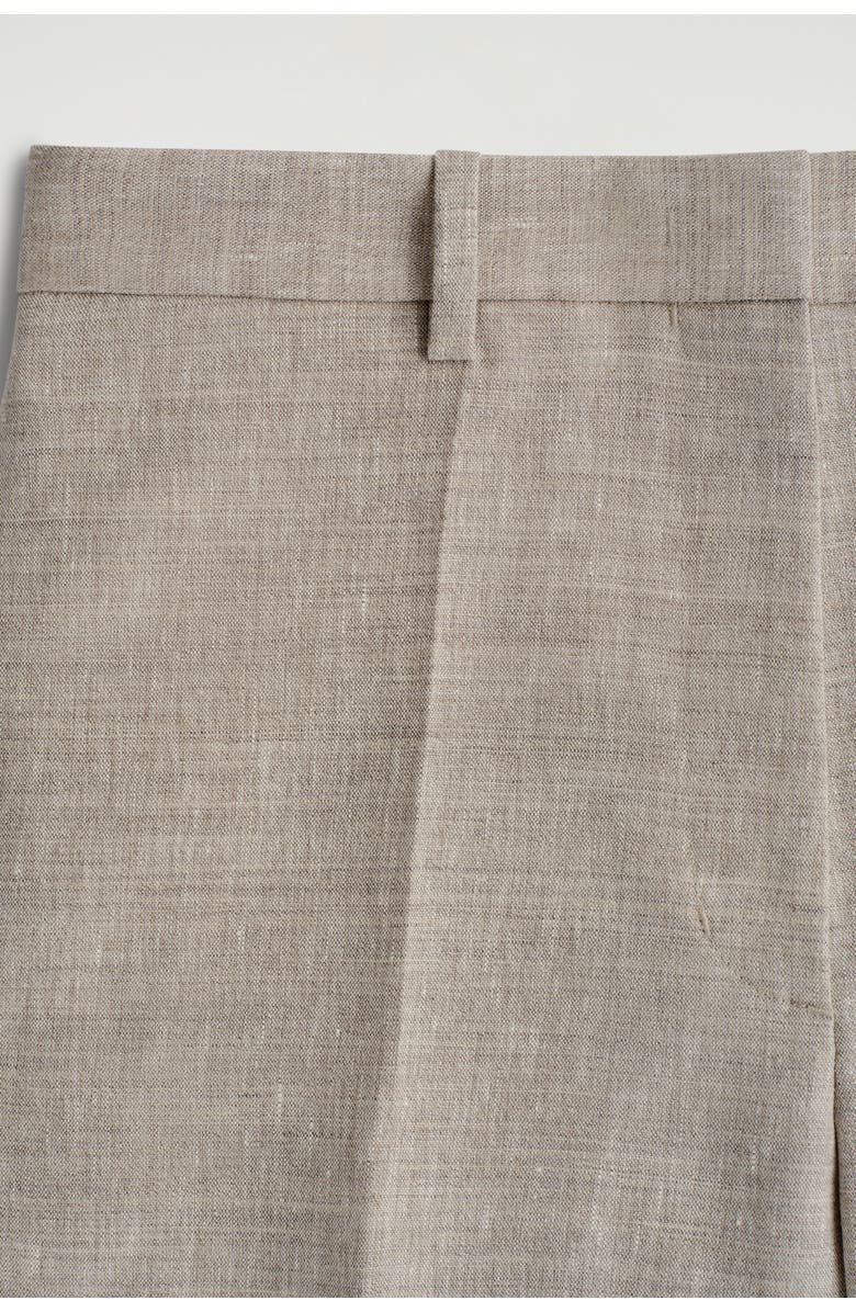 COS Tailored Linen Shorts, Alternate, color, Beige Mélange