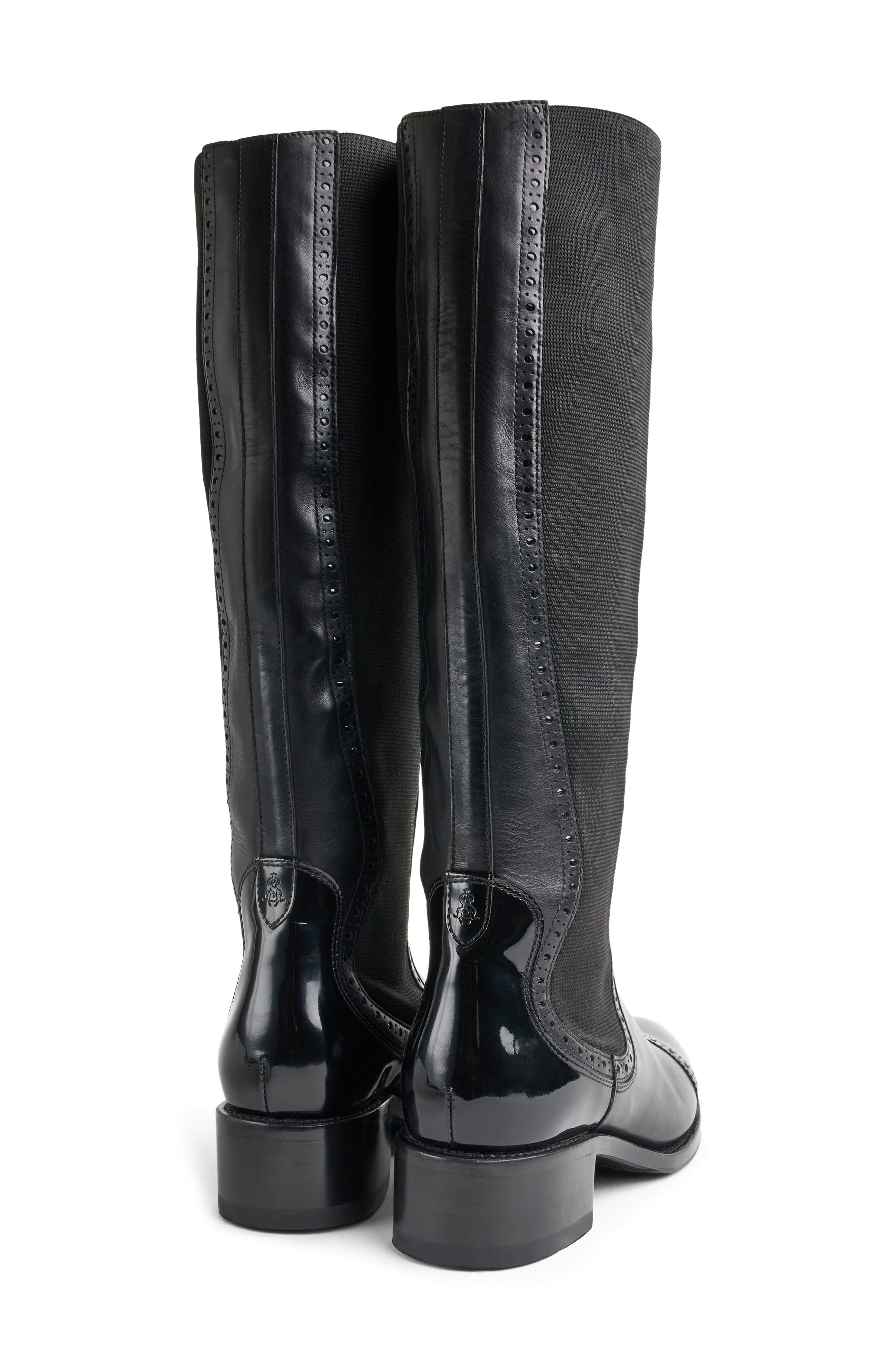 The Office of Angela Scott Ms. Brigitte Leather Boot, Alternate, color, Black