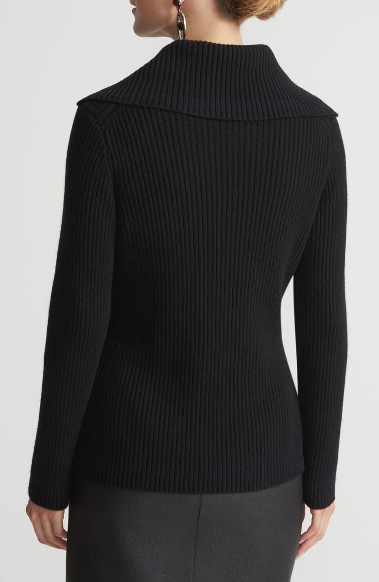 Lafayette 148 New York Rib Cashmere Zip Cardigan, Alternate, color, 