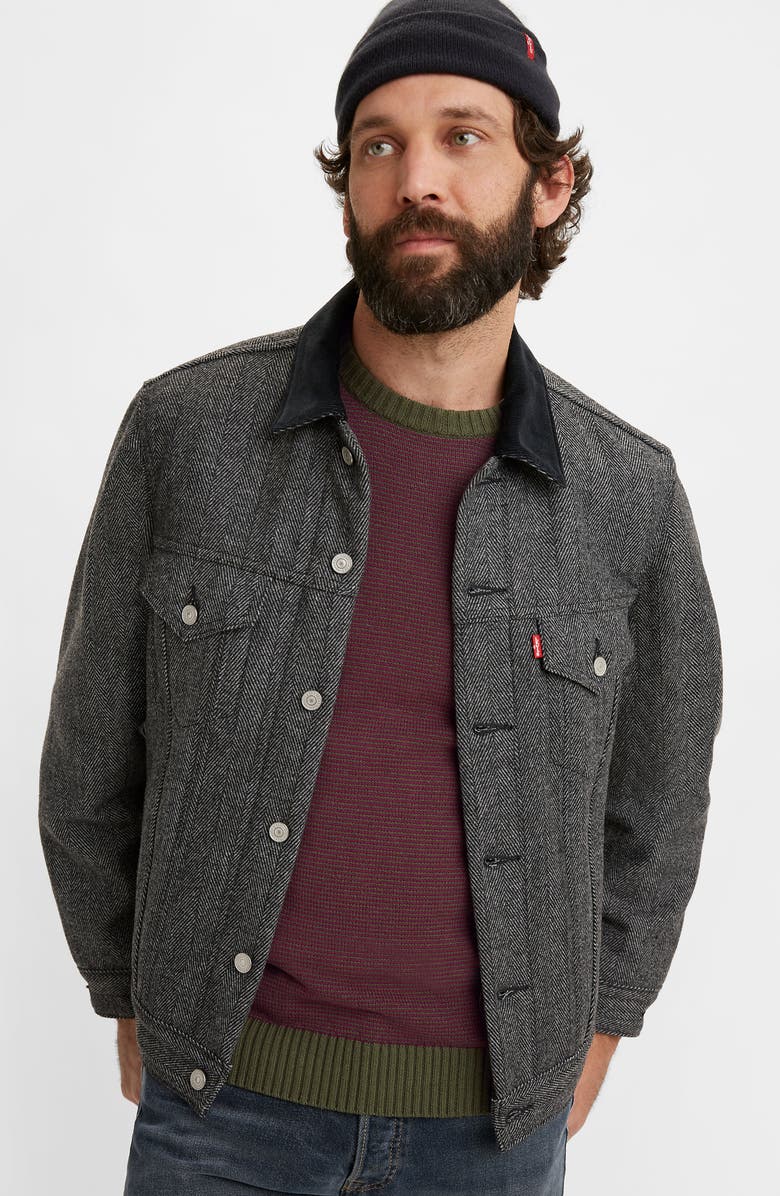 Levi's<sup>®</sup> Herringbone Trucker Jacket, Alternate, color, 