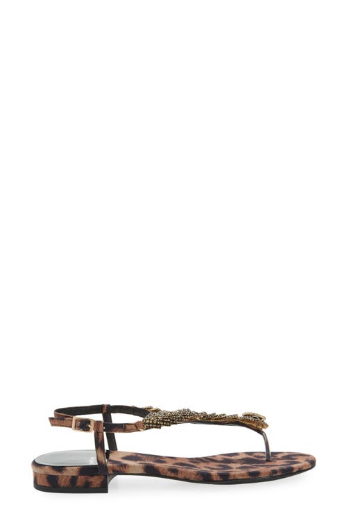 Jeffrey Campbell Kaa Snake Sandal In Beige Black Cheetah Satin